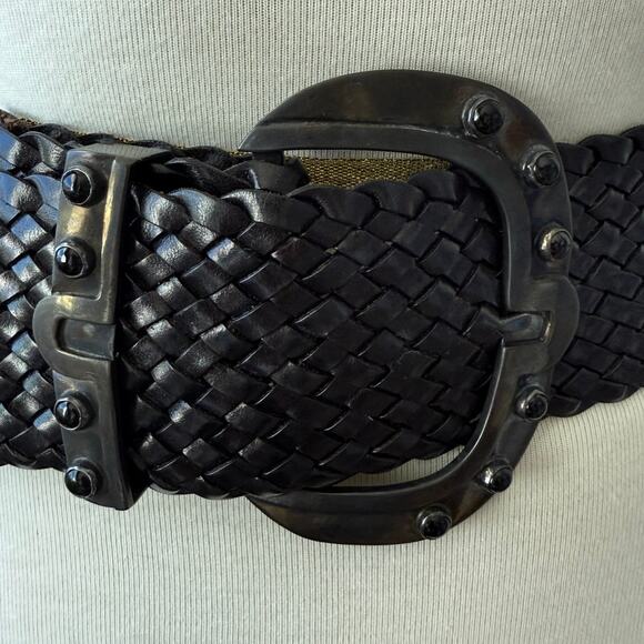 Pat Areias Braided Black Leather Belt – Handcrafted Western Style – Size 32 - Picture 7 of 7